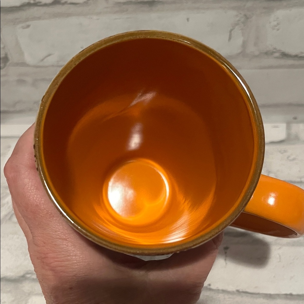 Halloween Themed coffee Mug with Orange Handle black white Spectrum - Picture 5 of 8